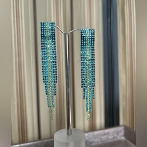 Rhinestone tassel earrings